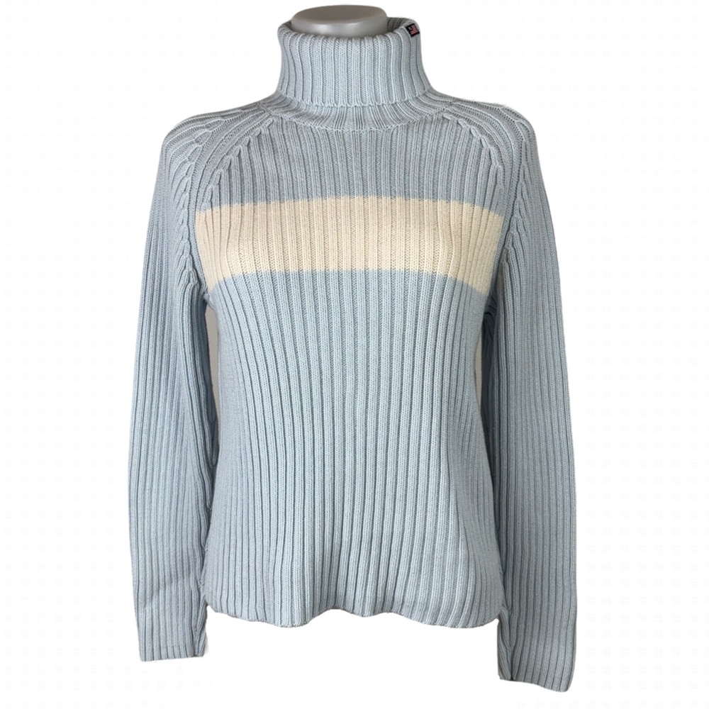 Vintage 90s Polo Jeans Co. Ralph Lauren Cotton Turtleneck Ribbed Knit Sweater